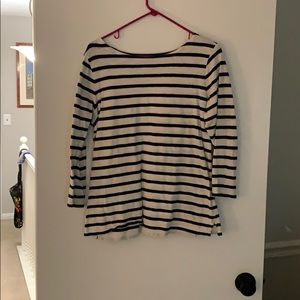 Blue white stripped mid sleeve shirt